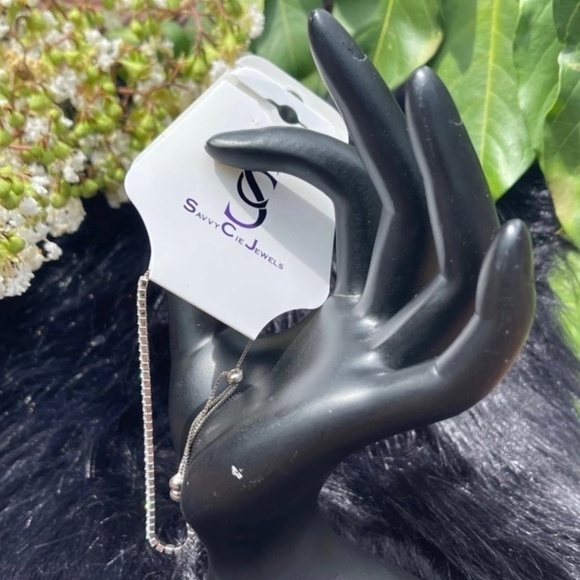 NWT Savvy Cie Sterling Silver Cubic Zirconia Box Tennis Bracelet - Picture 10 of 10